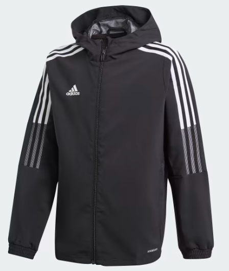 Adidas Tiro 21 Black Hooded Wind Breaker Jacket