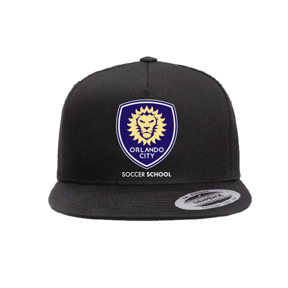Orlando City 5 Pannel Cotton Twill Snapback Cap - Black