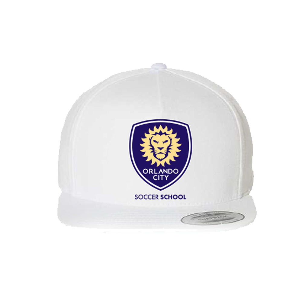 Orlando City 5 Pannel Cotton Twill Snapback Cap - White