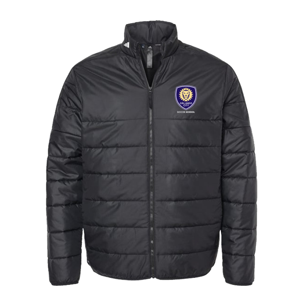 Adidas - Mens 3 Stripes Puffer Full Zip Jacket - Black