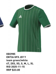 Adidas - Entrada 26 Graphic Jersey - Green